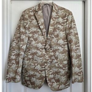 M151‎ Camo Print Blazer Modern Fit Two Button Casual Jacket Men's Size M